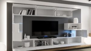 Mueble de salón C27 VERO - blanco brillo GRANDE - 256 x 176 » Confortica